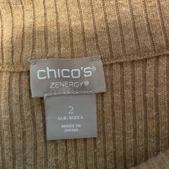 Chico's Tan Cowl Neck Sweater and Joggers. Chico’s Size 2 - Picture 6 of 7